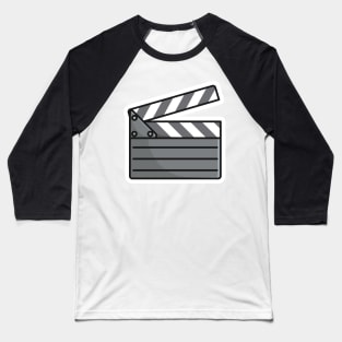 Clapper Board Film Sticker vector illustration. Movie cinema object icon concept. Movie vector logo. Movie vector icon. Video logo. Clapper sticker vector logo. Baseball T-Shirt